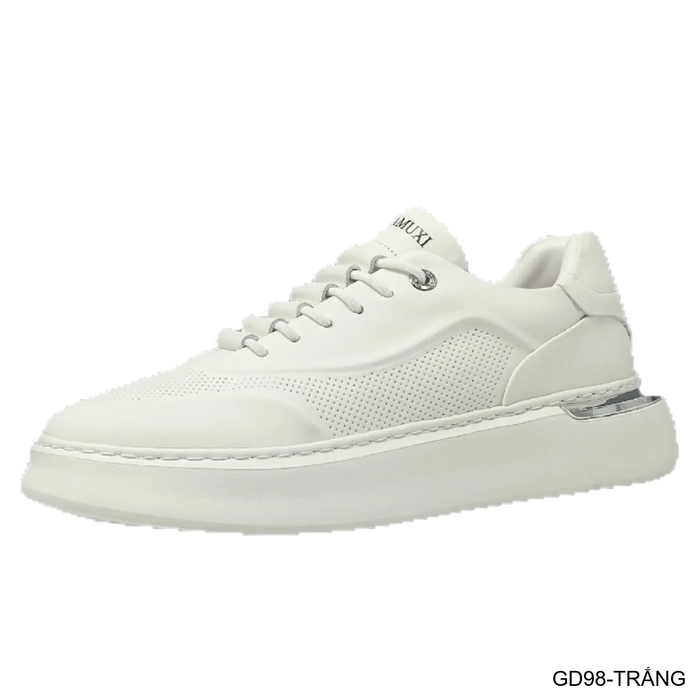 GD98 - Giày thể thao nam trắng da bò cao cấp, thiết kế retro tăng chiều cao, thoáng khí, phong cách casual - ảnh 7