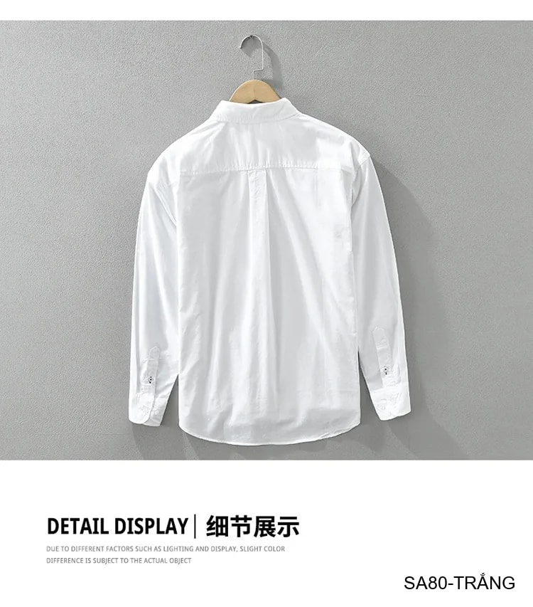 SA80 - Áo sơ mi nam tay dài phong cách Nhật Bản, chất cotton mềm mại, cổ bẻ, thiết kế sọc ngang thời trang - ảnh 14