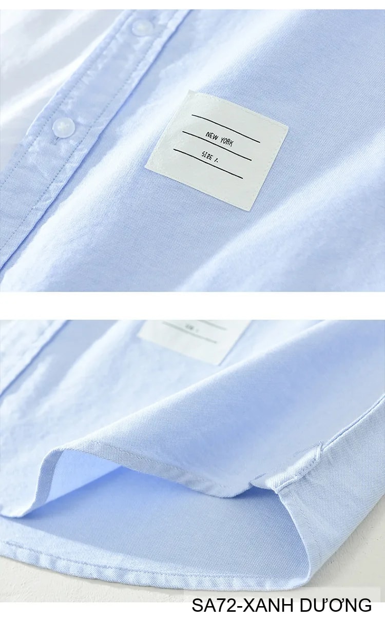 SA72 - Áo sơ mi dài tay phối màu xanh dương trắng phong cách Nhật, form rộng rãi, chất cotton mềm mại - ảnh 19