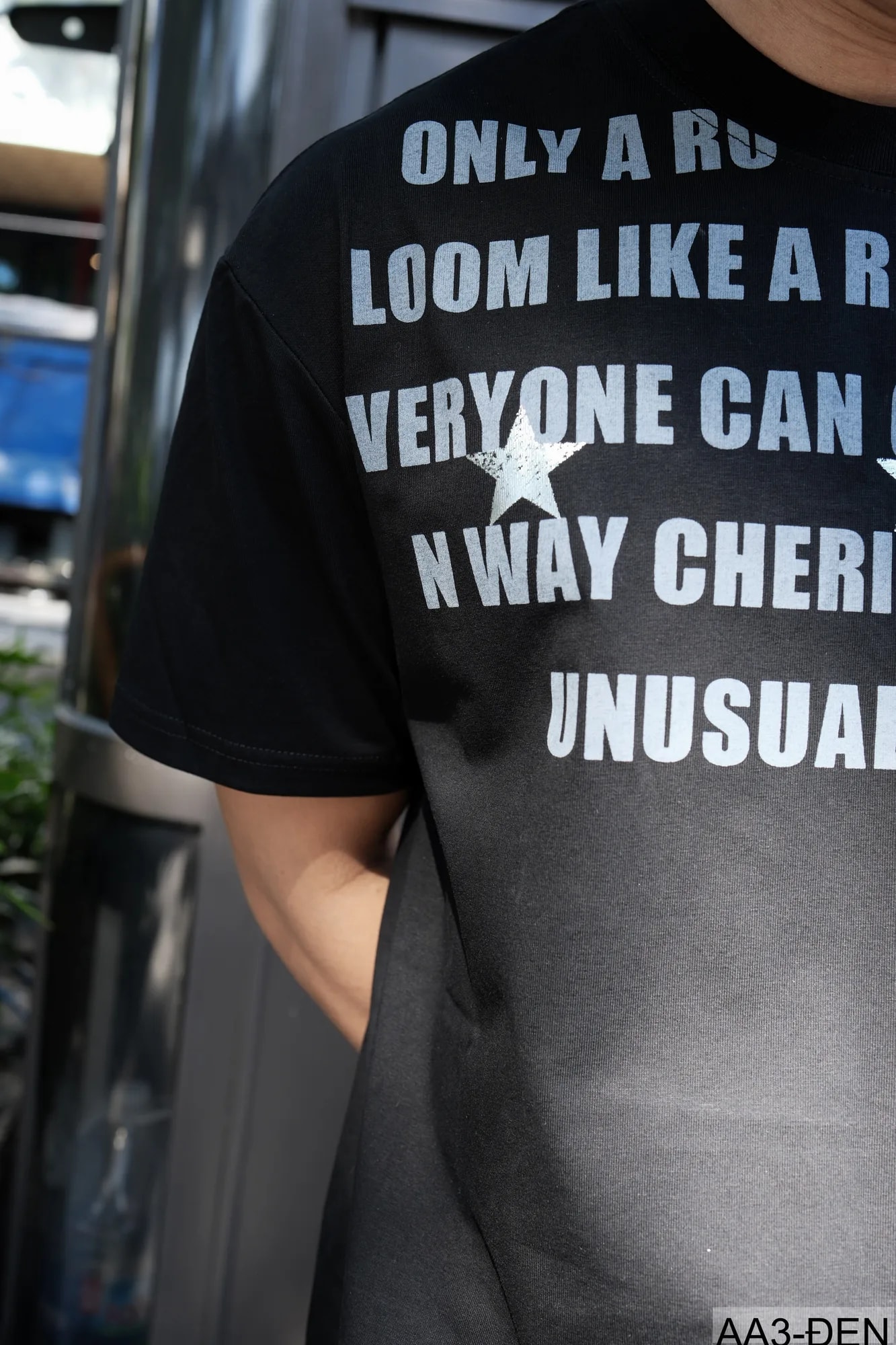 AA3 - Áo thun unisex cổ tròn tay ngắn in chữ retro phong cách streetwear - ảnh 3