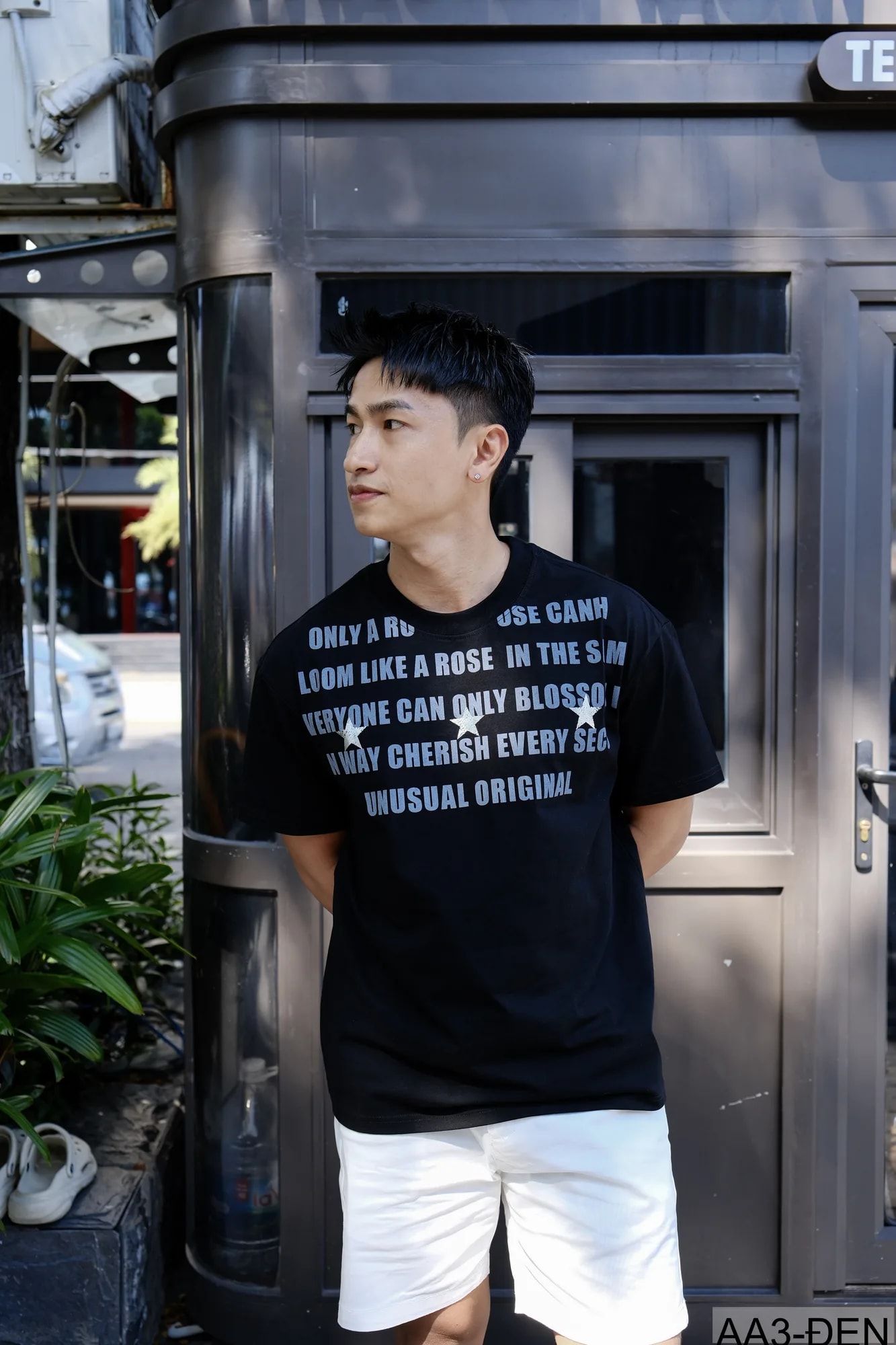 AA3 - Áo thun unisex cổ tròn tay ngắn in chữ retro phong cách streetwear - ảnh 11