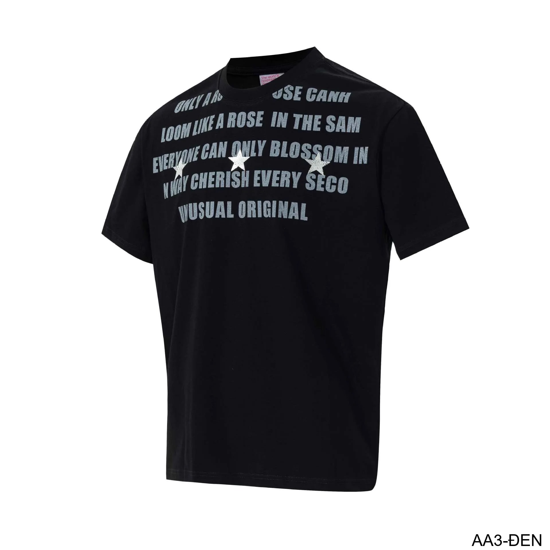 AA3 - Áo thun unisex cổ tròn tay ngắn in chữ retro phong cách streetwear - ảnh 13