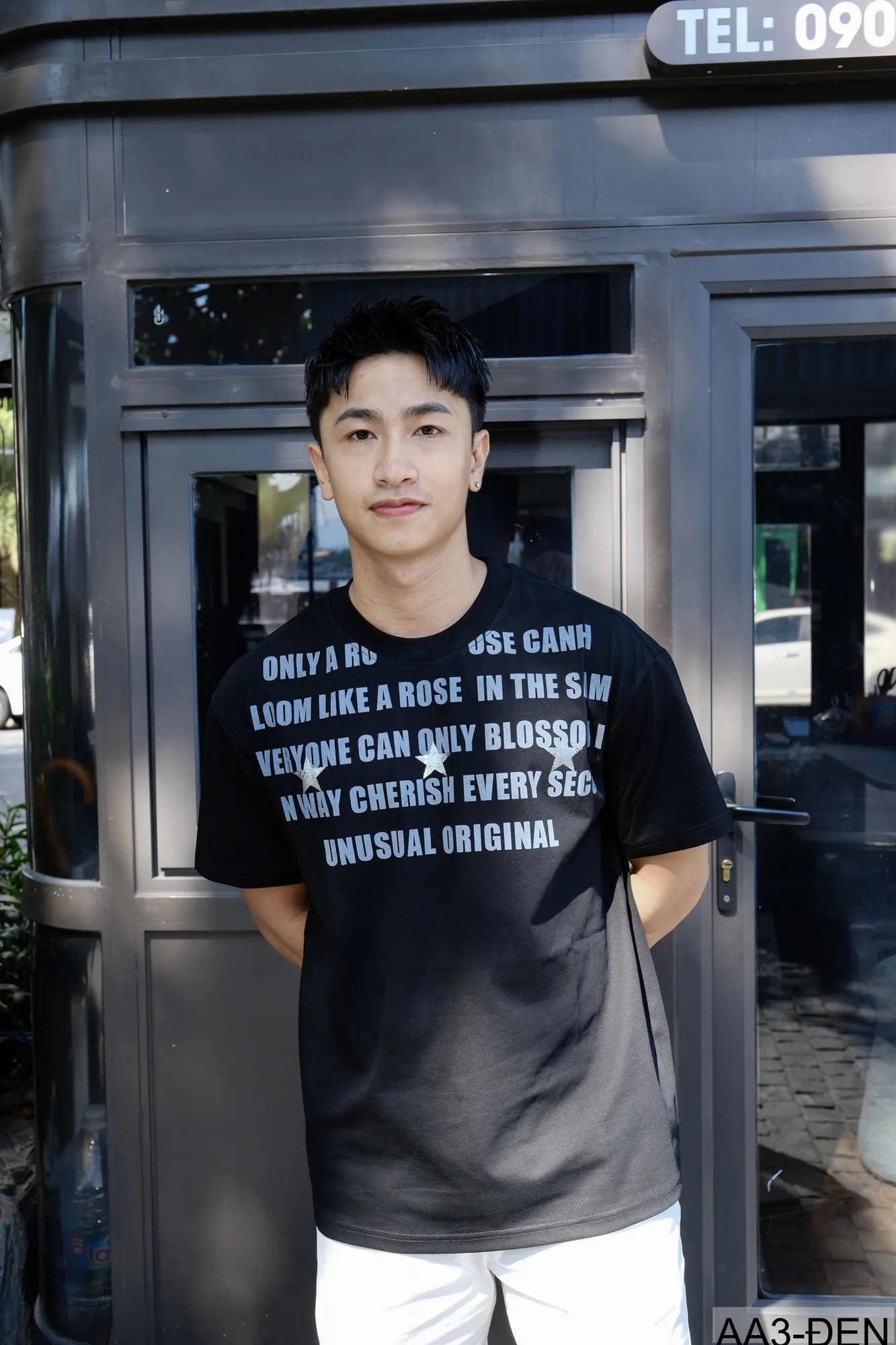 AA3 - Áo thun unisex cổ tròn tay ngắn in chữ retro phong cách streetwear - ảnh 7
