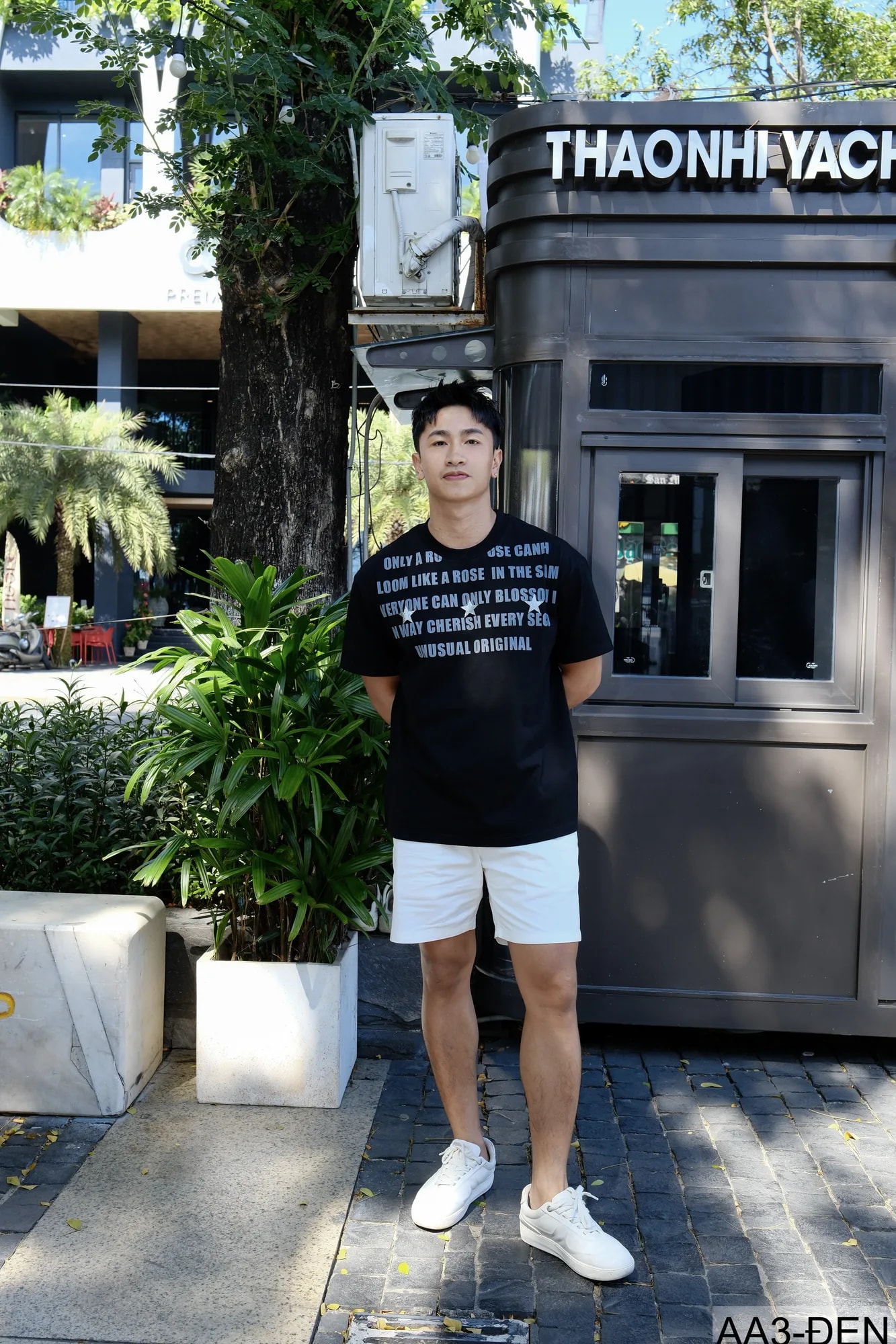 AA3 - Áo thun unisex cổ tròn tay ngắn in chữ retro phong cách streetwear - ảnh 12