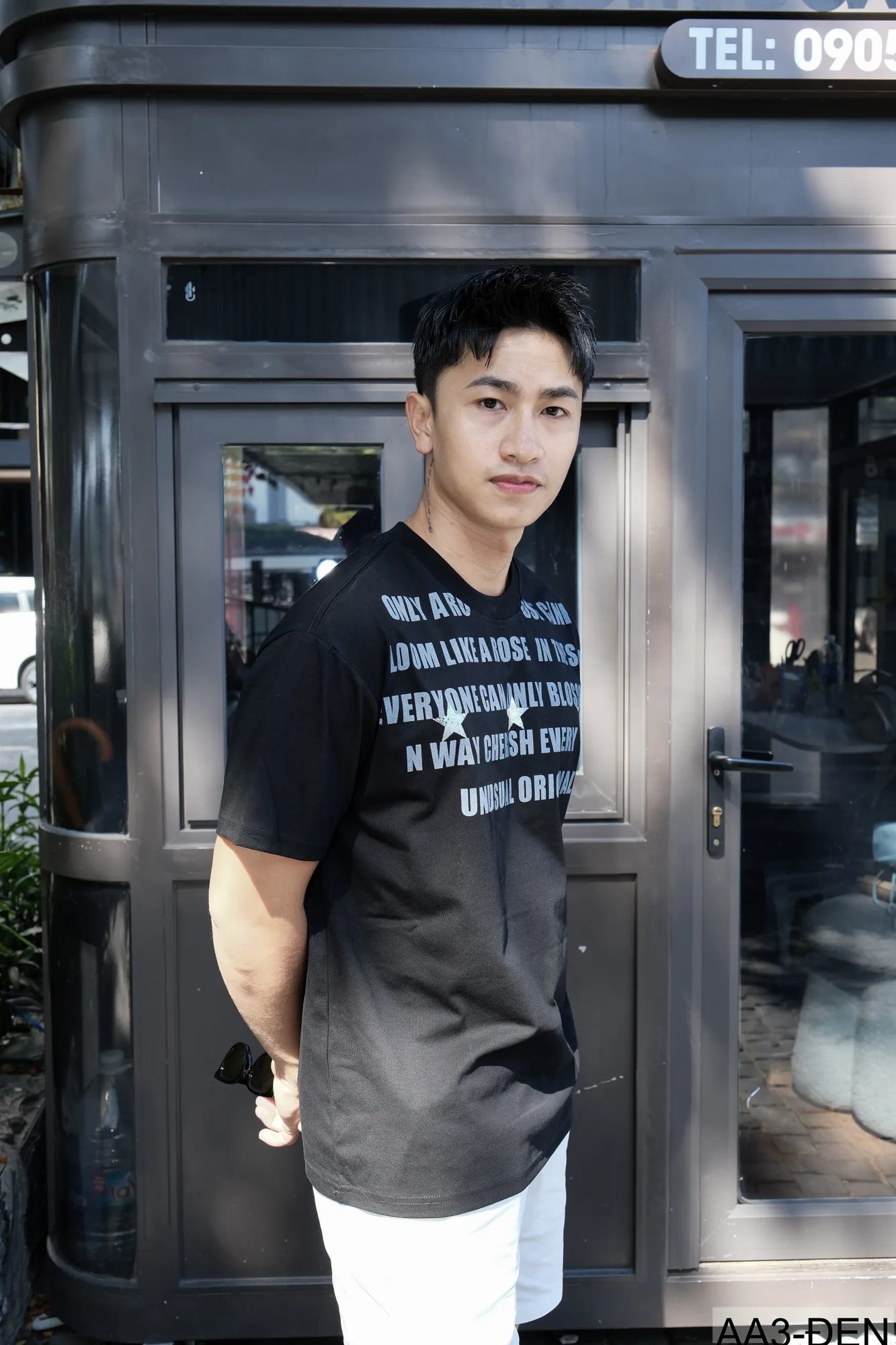 AA3 - Áo thun unisex cổ tròn tay ngắn in chữ retro phong cách streetwear - ảnh 4