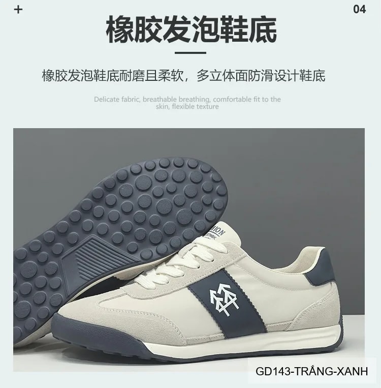 GD143 - Giày thể thao nam da nubuck phối màu khối, phong cách Hàn Quốc, đế TPU êm chân - ảnh 13