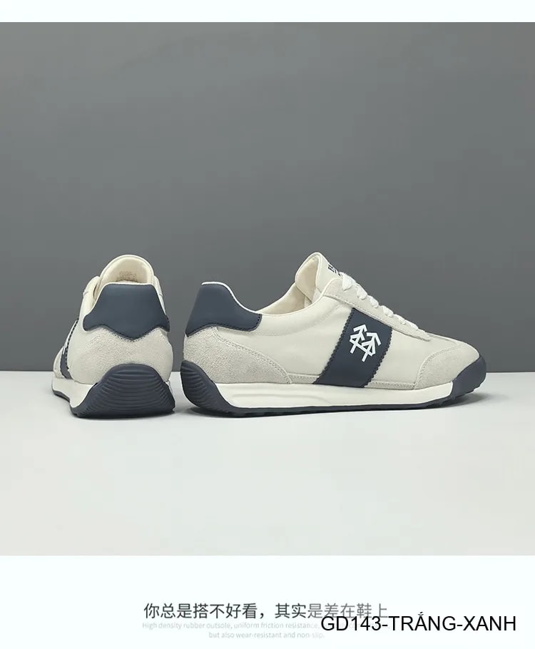GD143 - Giày thể thao nam da nubuck phối màu khối, phong cách Hàn Quốc, đế TPU êm chân - ảnh 8