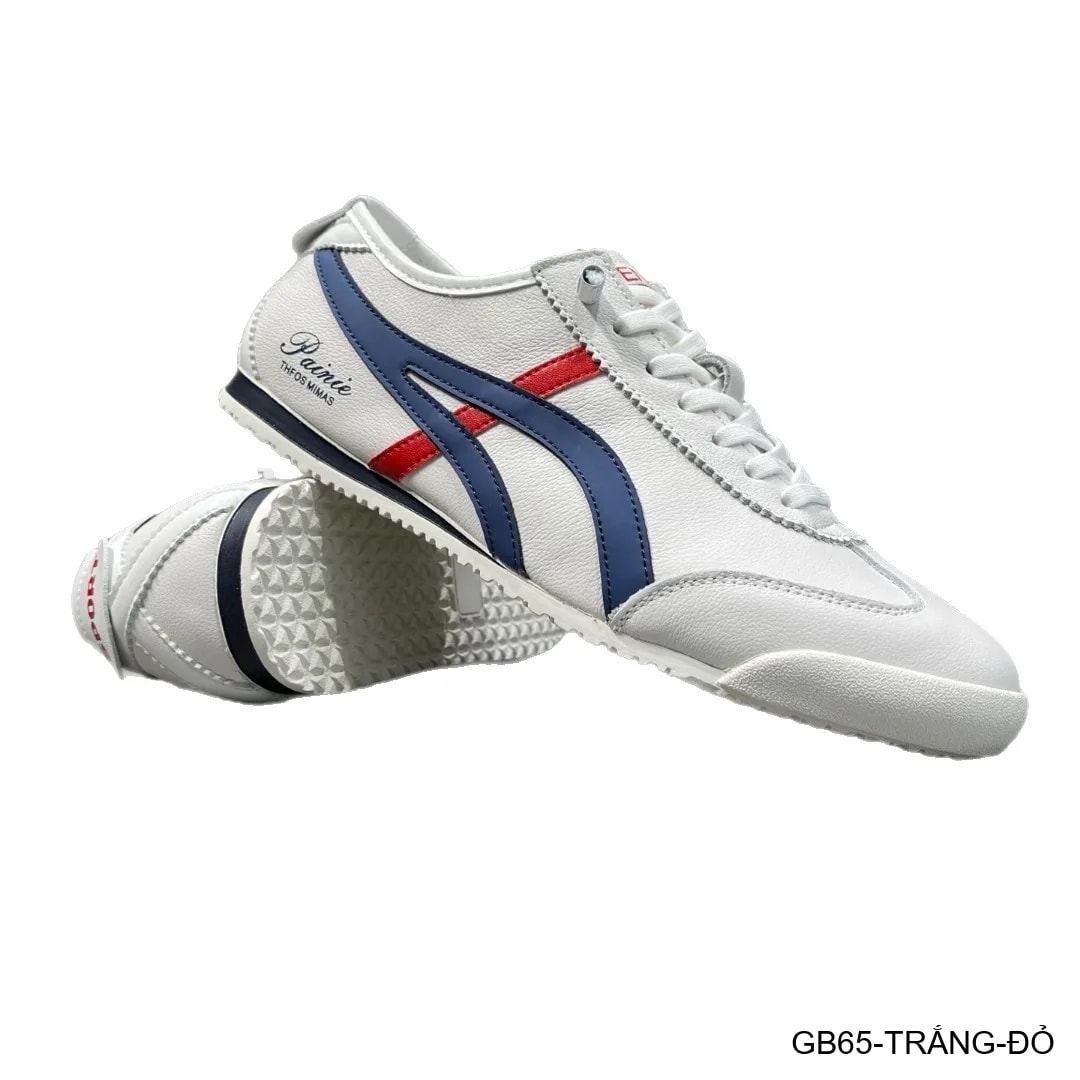 GB65 - Giày nam da bò trắng phối xanh lá đỏ đế mềm phong cách thể thao thanh lịch - ảnh 3