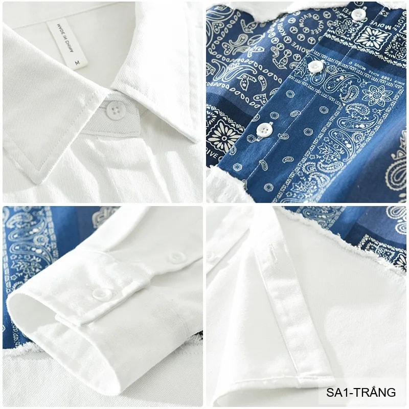 SA1 - Áo sơ mi nam dài tay in họa tiết Nhật Bản, kiểu dáng rộng rãi, thời trang đa năng - ảnh 8