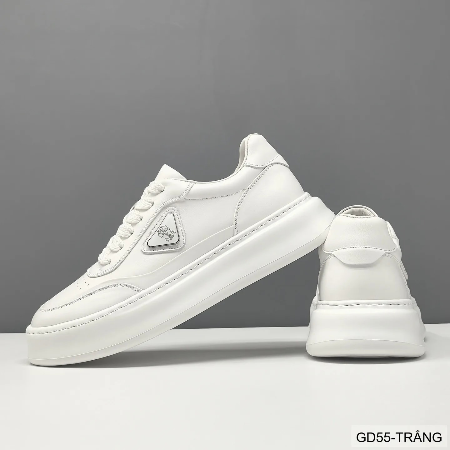 GD55 - Giày thể thao nam da bò thật đế dày trắng thời trang năng động - ảnh 6
