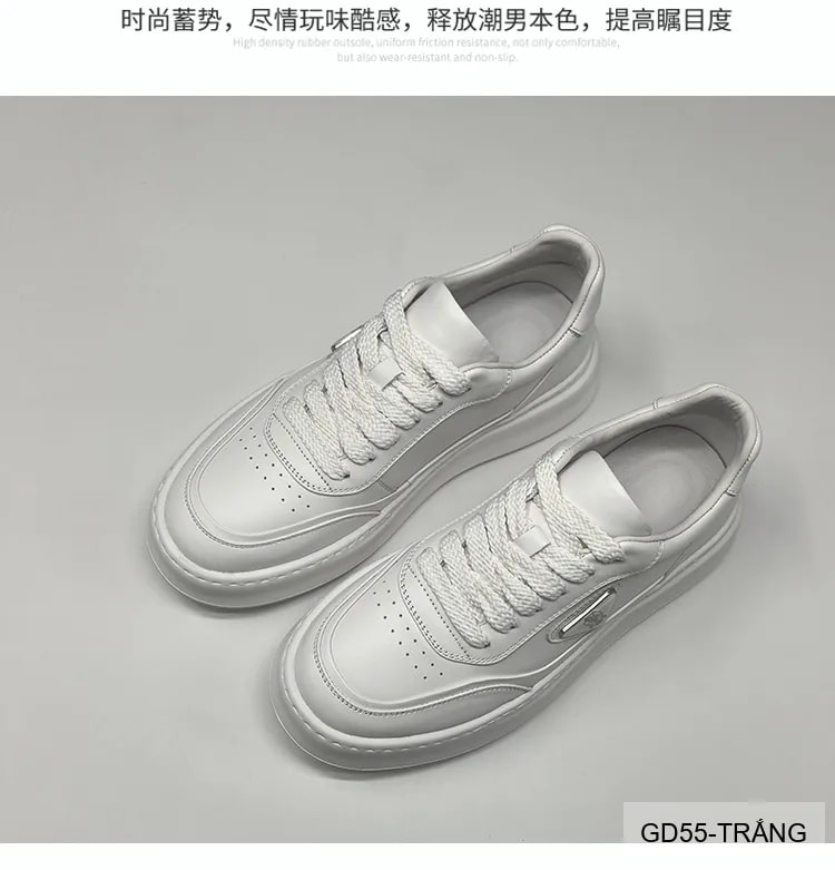 GD55 - Giày thể thao nam da bò thật đế dày trắng thời trang năng động - ảnh 16
