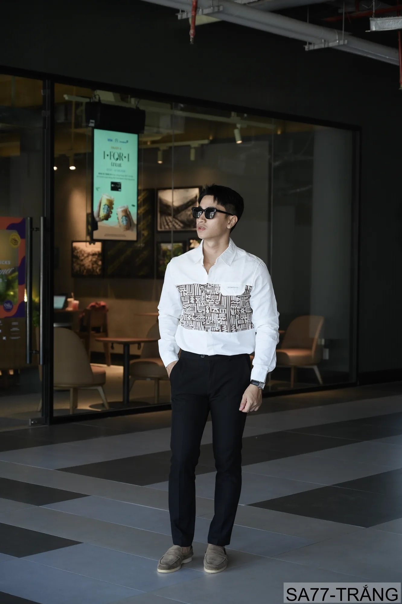 SA77 - Áo sơ mi nam dài tay phong cách Nhật, chất cotton 100%, form rộng thoải mái, họa tiết nghệ thuật độc đáo - ảnh 6
