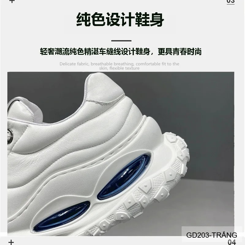 GD203 - Giày nam da bò cao cấp kiểu dad shoes đế dày tăng chiều cao - ảnh 12