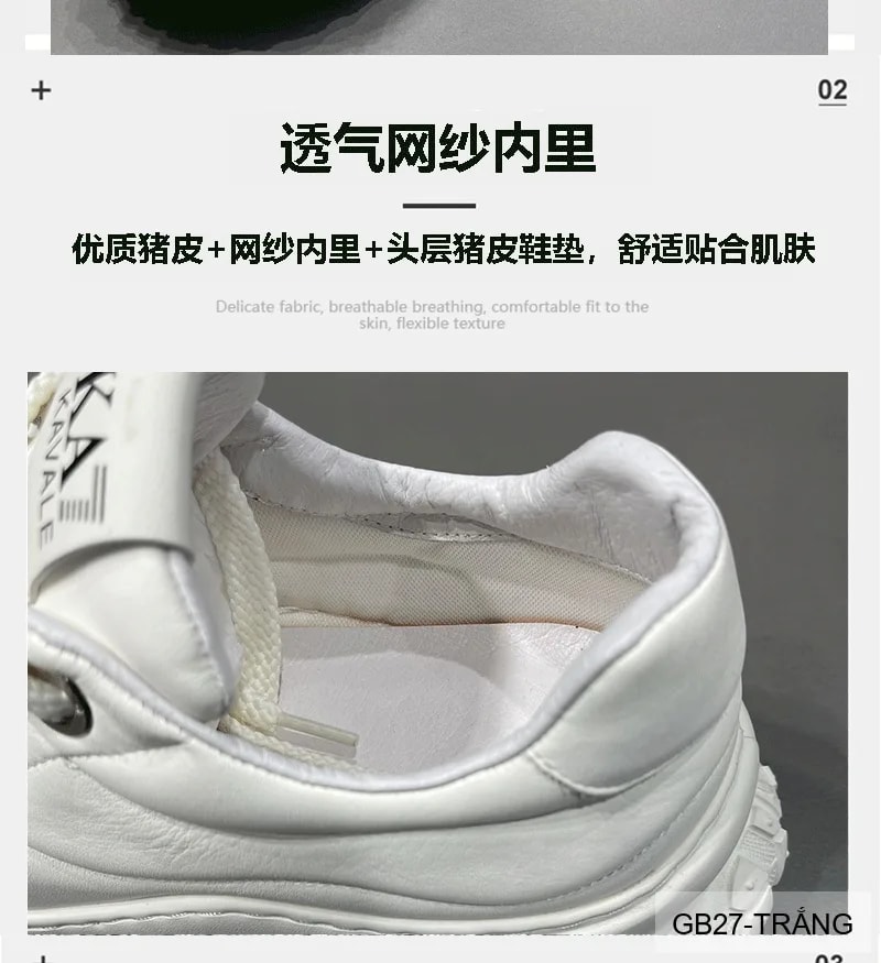 GB27 - Giày nam da bò cao cấp đế dày tăng chiều cao kiểu dad shoes thời trang - ảnh 11