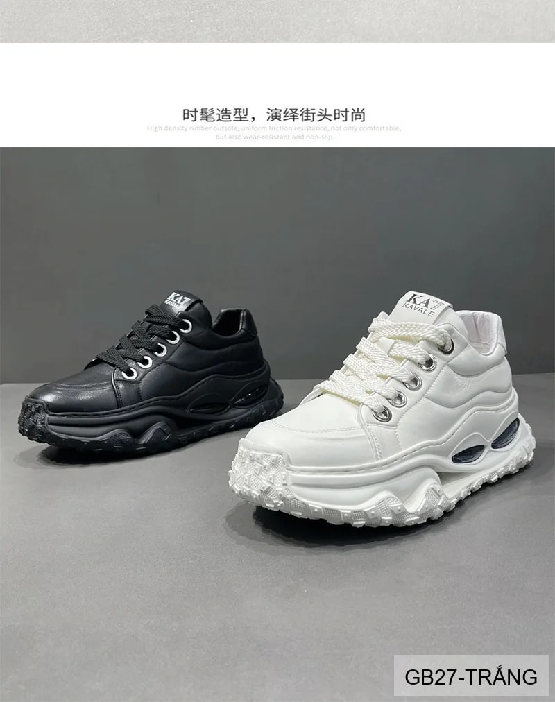 GB27 - Giày nam da bò cao cấp đế dày tăng chiều cao kiểu dad shoes thời trang - ảnh 9