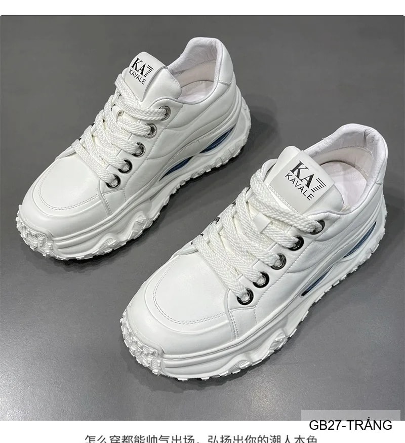 GB27 - Giày nam da bò cao cấp đế dày tăng chiều cao kiểu dad shoes thời trang - ảnh 4