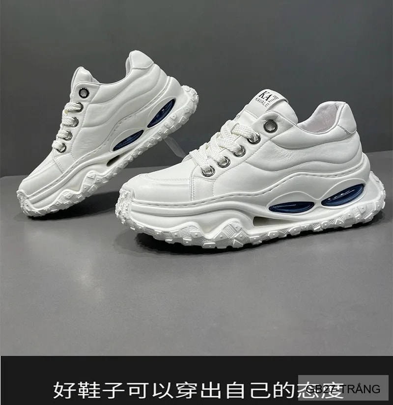 GB27 - Giày nam da bò cao cấp đế dày tăng chiều cao kiểu dad shoes thời trang - ảnh 14