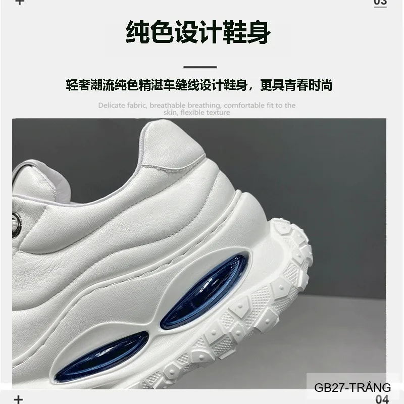 GB27 - Giày nam da bò cao cấp đế dày tăng chiều cao kiểu dad shoes thời trang - ảnh 12