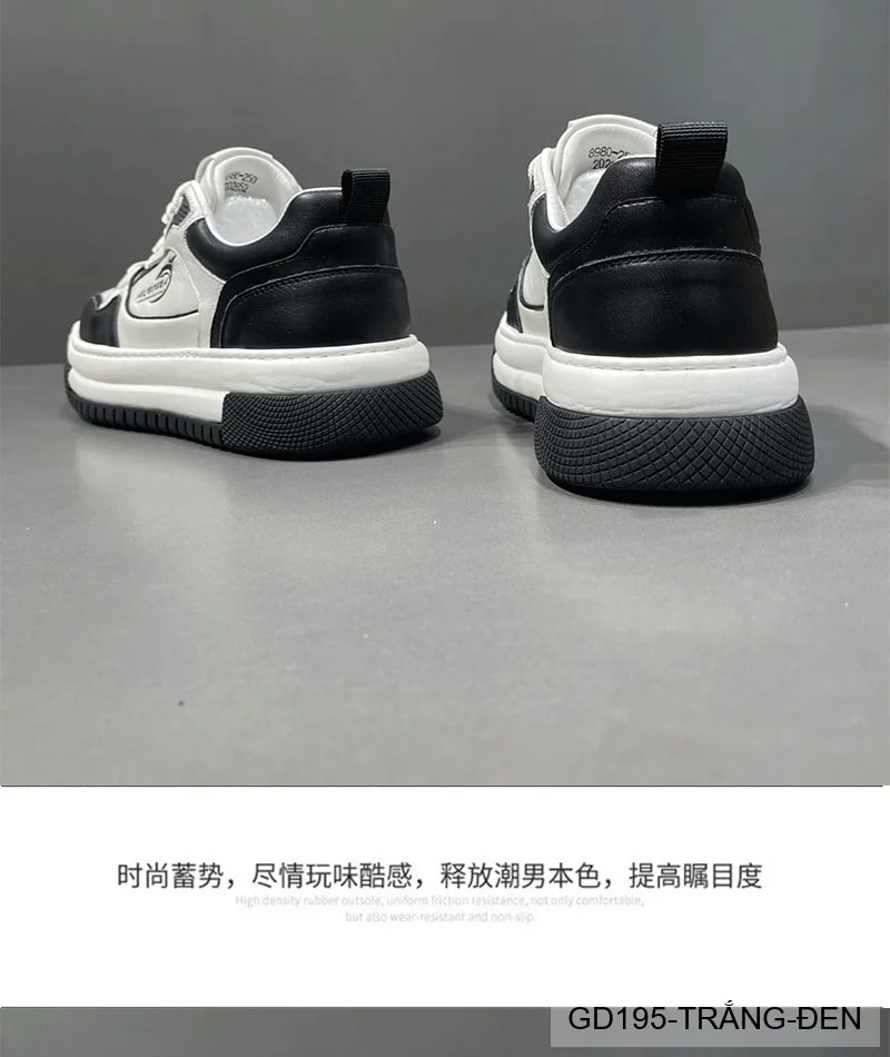 GD195 - Giày nam da bò cao cấp phối màu trắng đen, kiểu dáng thể thao casual thời thượng 2026 - ảnh 7