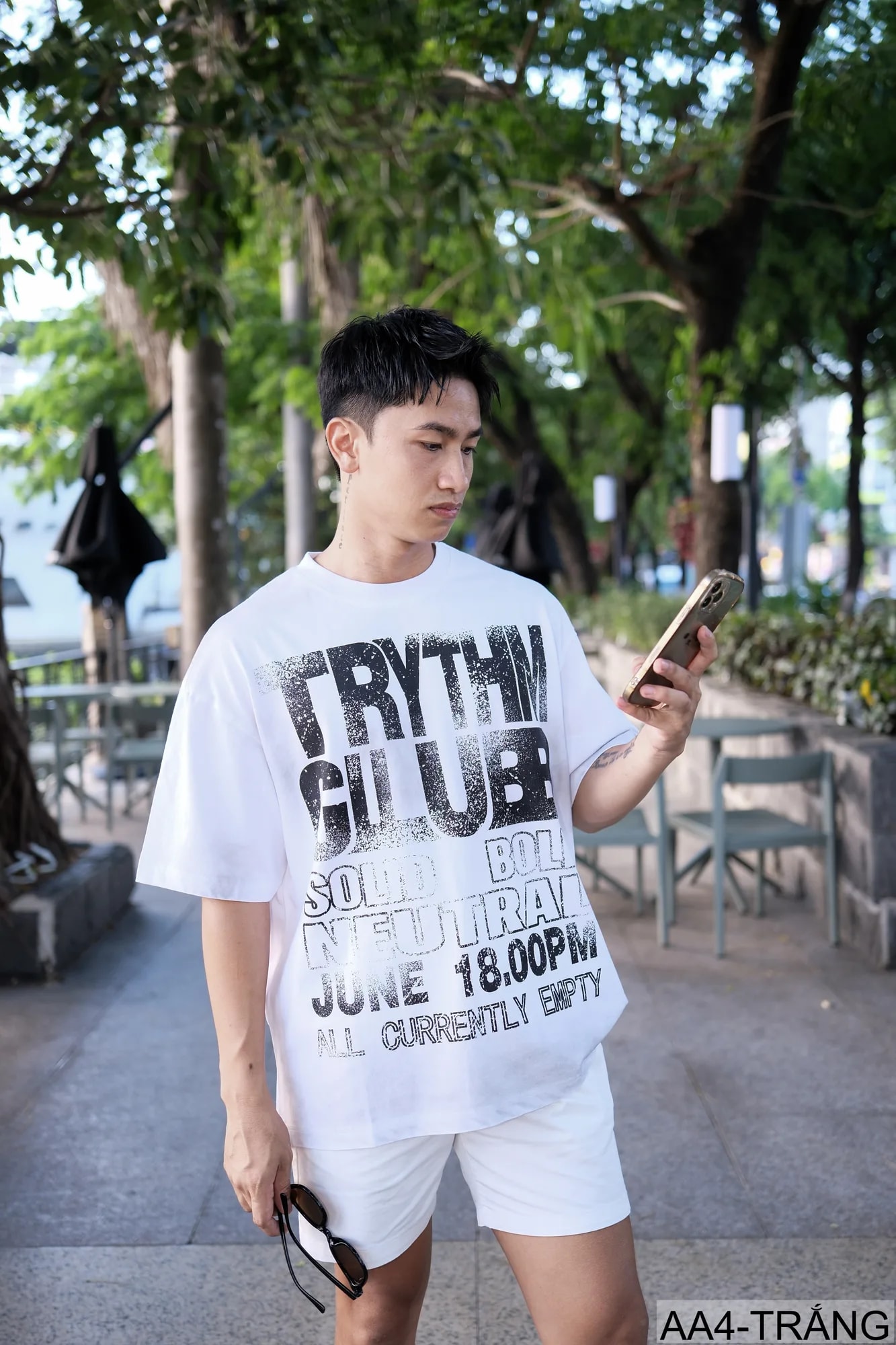 AA4 - Áo thun nam phong cách streetwear Mỹ, cổ tròn tay ngắn, chất cotton , họa tiết chữ nổi bật, form rộng rãi - ảnh 9