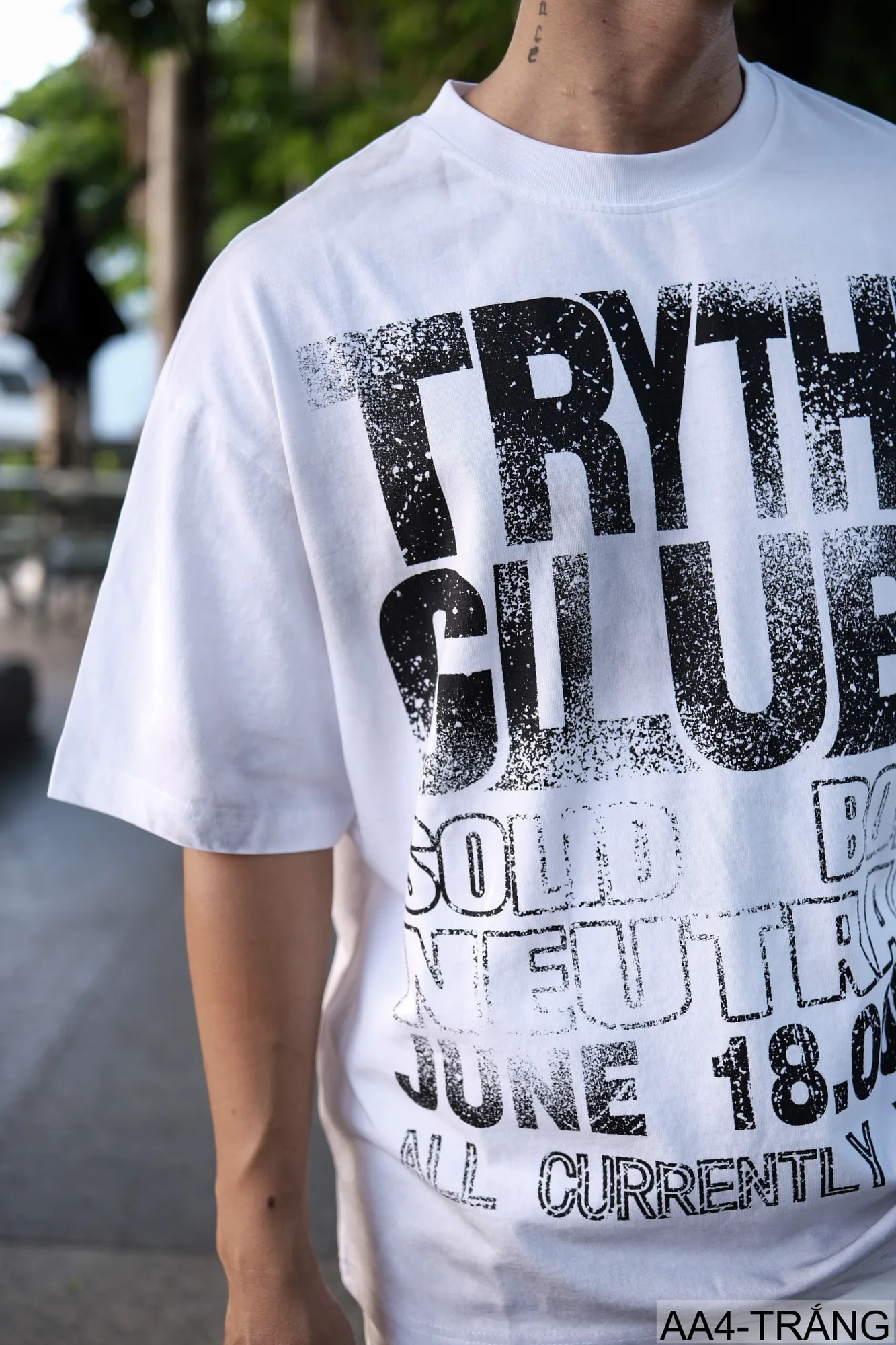 AA4 - Áo thun nam phong cách streetwear Mỹ, cổ tròn tay ngắn, chất cotton , họa tiết chữ nổi bật, form rộng rãi - ảnh 5