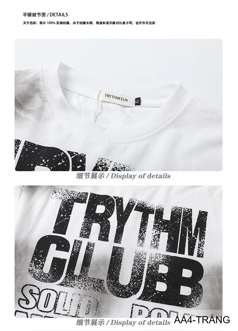 AA4 - Áo thun nam phong cách streetwear Mỹ, cổ tròn tay ngắn, chất cotton , họa tiết chữ nổi bật, form rộng rãi - ảnh 13