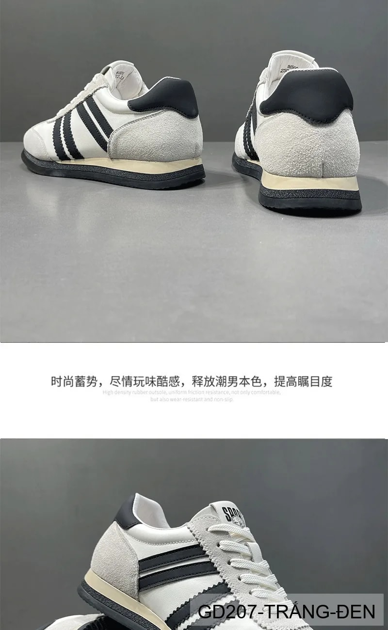 GD207 - Giày thể thao nam cổ thấp kiểu dad shoes, phối 3 sọc, đế bằng, thoáng khí, đa dụng cho hàng ngày - ảnh 6