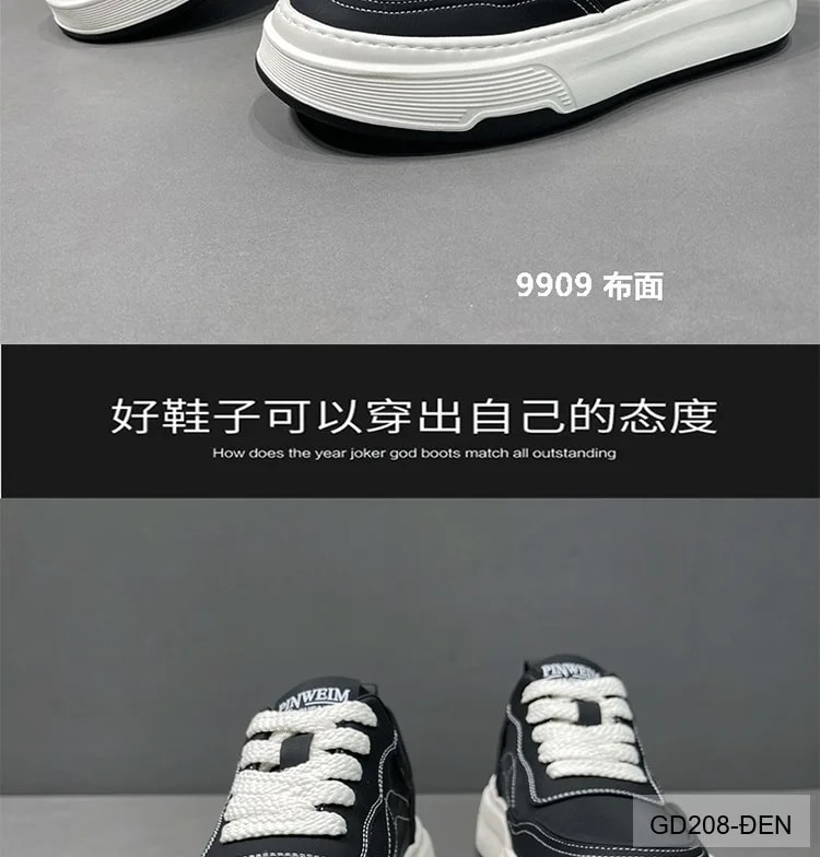 GD208 - Giày vải nam đế cao tăng chiều cao, phong cách thời trang, thoáng khí nhẹ nhàng - ảnh 17
