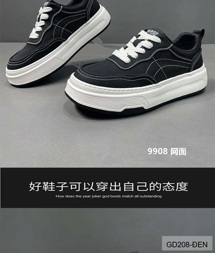 GD208 - Giày vải nam đế cao tăng chiều cao, phong cách thời trang, thoáng khí nhẹ nhàng - ảnh 8