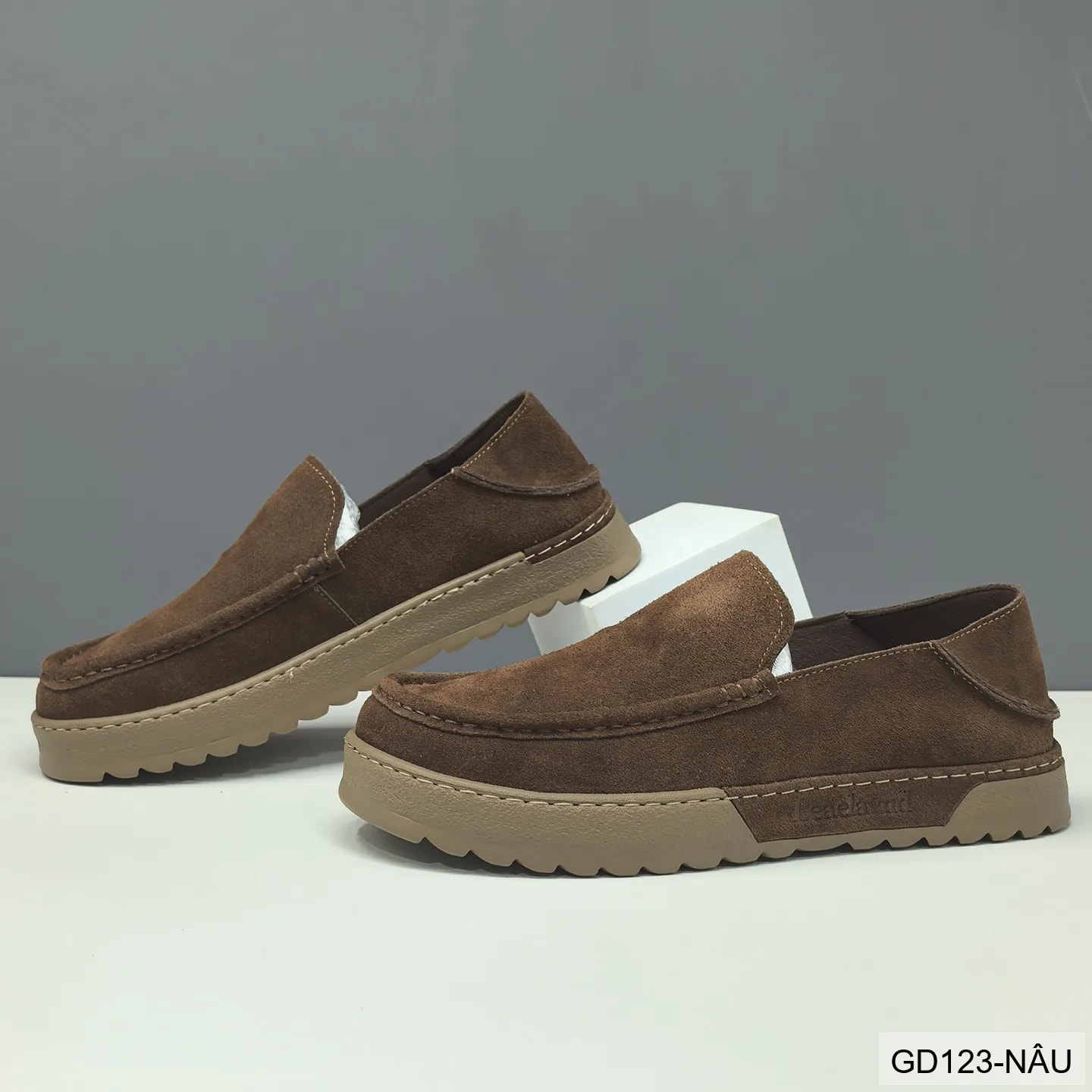 GD123 - Giày lười nam da lộn phong cách châu Âu, êm chân, thời trang casual - ảnh 3