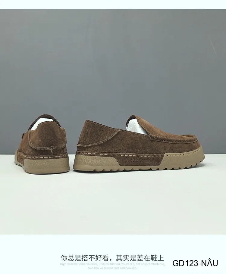 GD123 - Giày lười nam da lộn phong cách châu Âu, êm chân, thời trang casual - ảnh 8