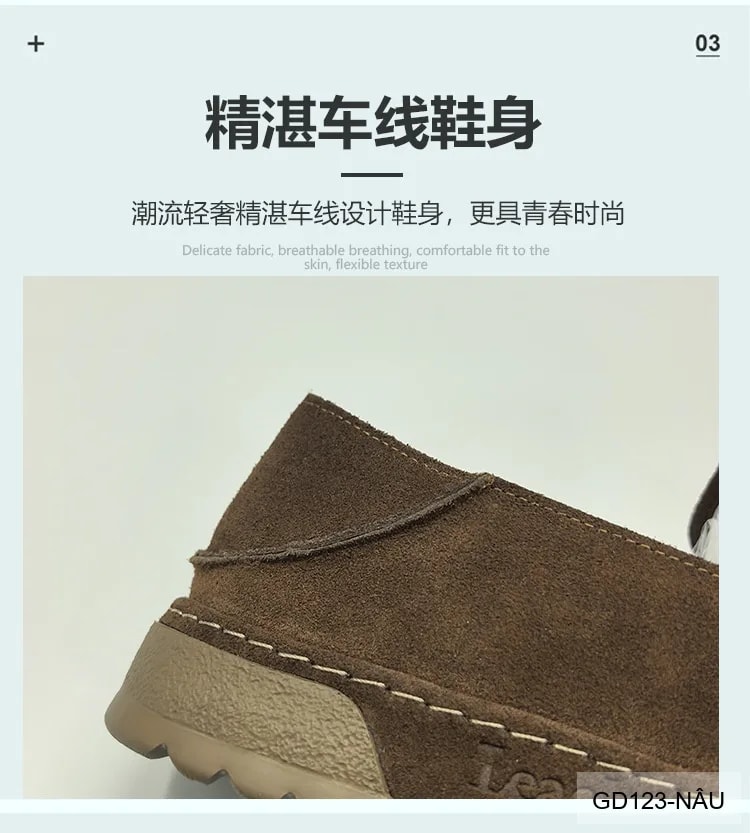 GD123 - Giày lười nam da lộn phong cách châu Âu, êm chân, thời trang casual - ảnh 13
