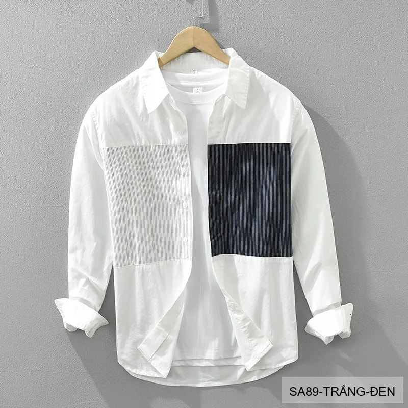 SA89 - Áo sơ mi nam dài tay kẻ sọc kiểu Nhật, chất cotton mềm mại, form rộng rãi thời trang - video 1