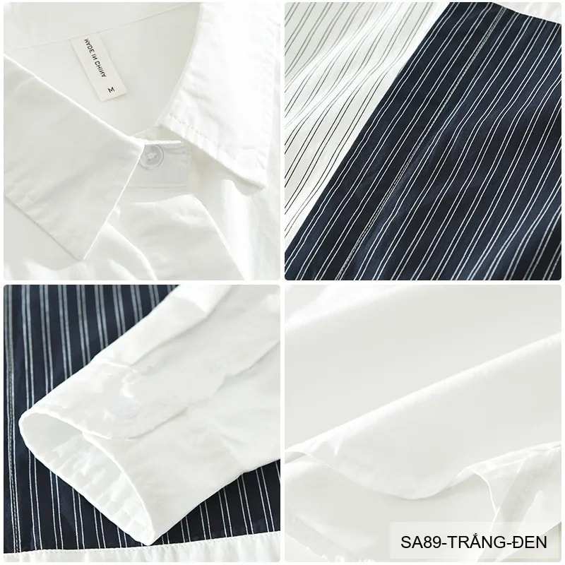 SA89 - Áo sơ mi nam dài tay kẻ sọc kiểu Nhật, chất cotton mềm mại, form rộng rãi thời trang - ảnh 3