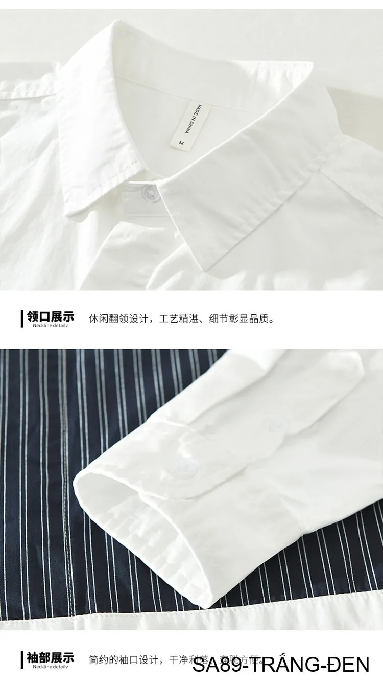 SA89 - Áo sơ mi nam dài tay kẻ sọc kiểu Nhật, chất cotton mềm mại, form rộng rãi thời trang - ảnh 5