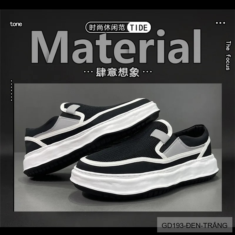 GD193 - Giày thể thao nam đế dày phối màu đen trắng phong cách thường ngày - ảnh 18
