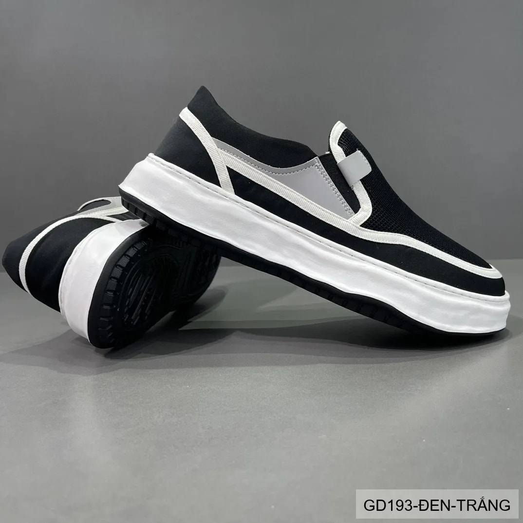 GD193 - Giày thể thao nam đế dày phối màu đen trắng phong cách thường ngày - ảnh 2