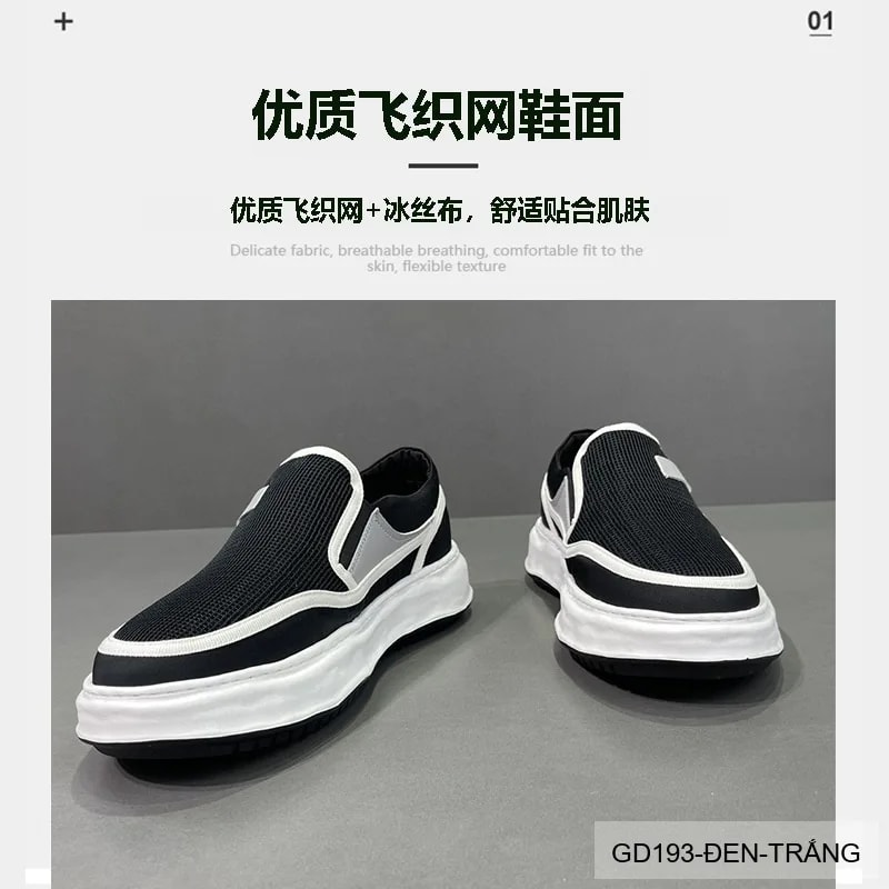 GD193 - Giày thể thao nam đế dày phối màu đen trắng phong cách thường ngày - ảnh 23