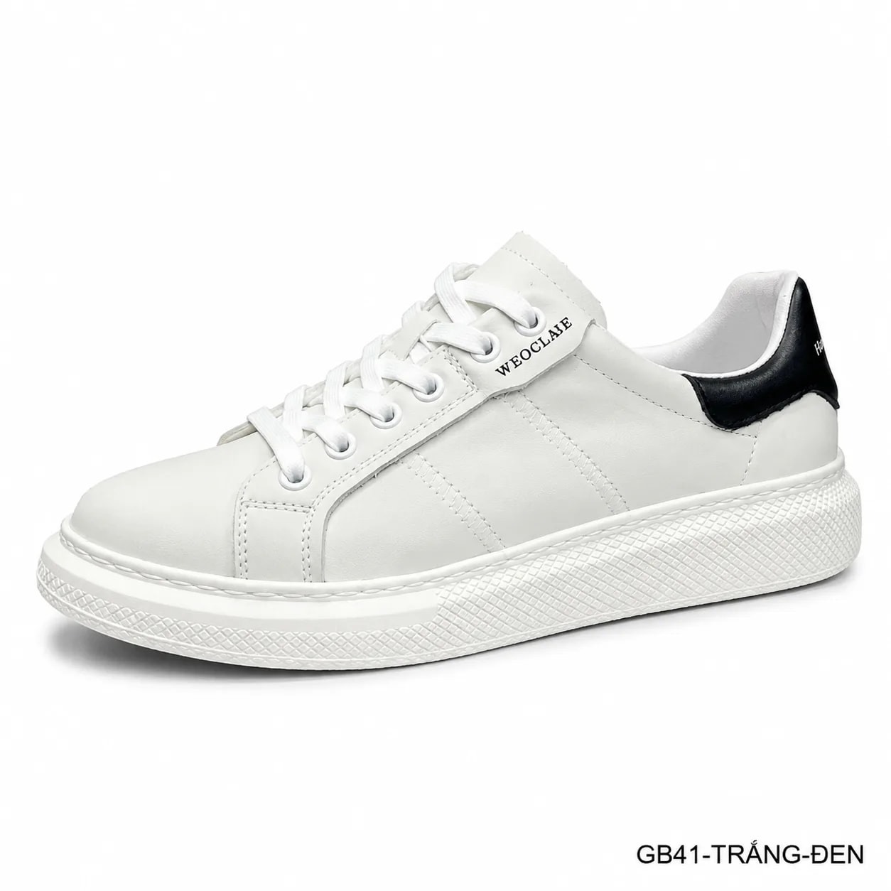 GB41 - Giày thể thao nam đế dày phong cách retro trắng phối đen thời thượng