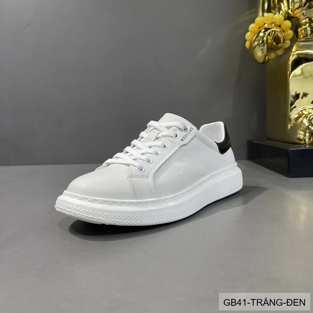 GB41 - Giày thể thao nam đế dày phong cách retro trắng phối đen thời thượng - ảnh 4