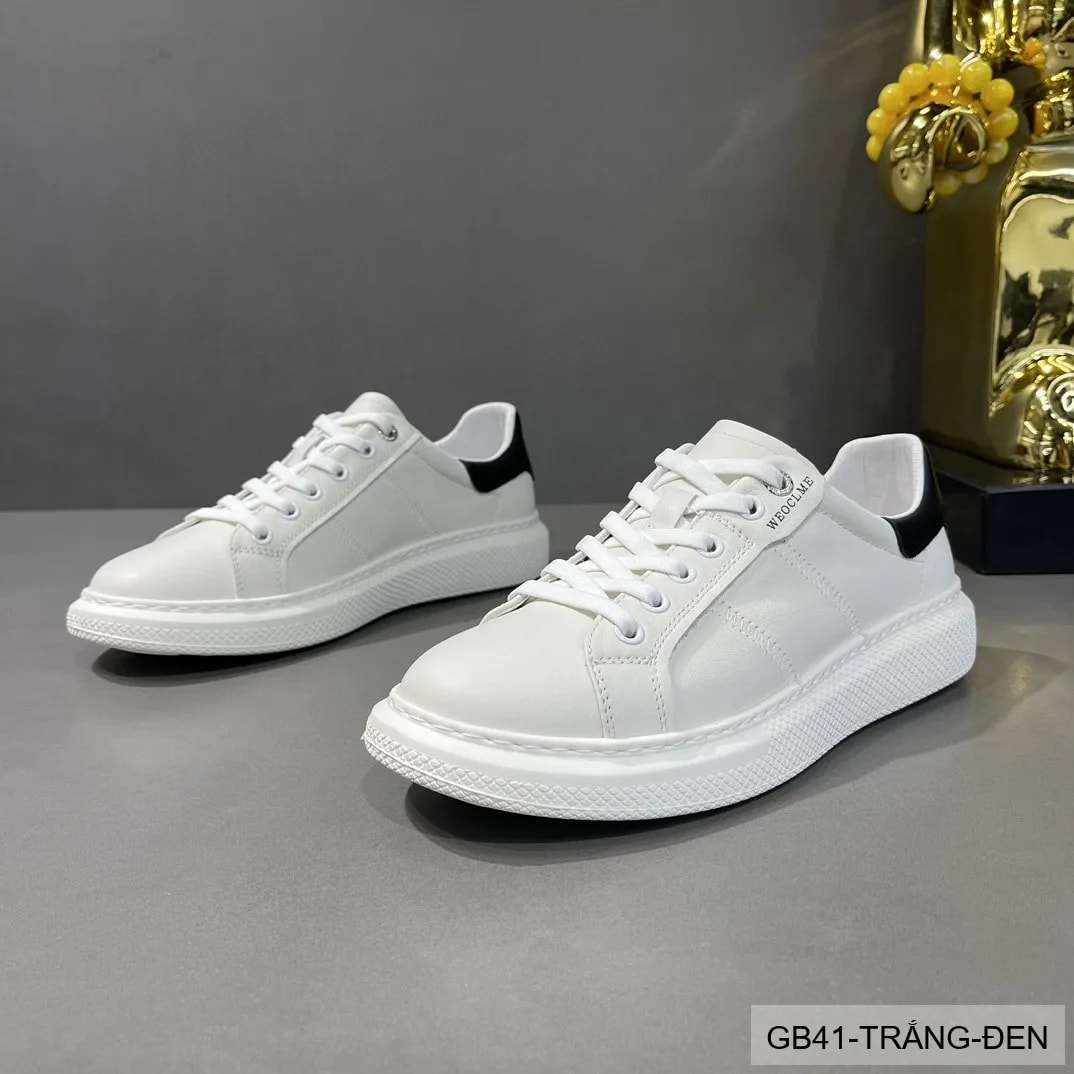 GB41 - Giày thể thao nam đế dày phong cách retro trắng phối đen thời thượng - ảnh 3
