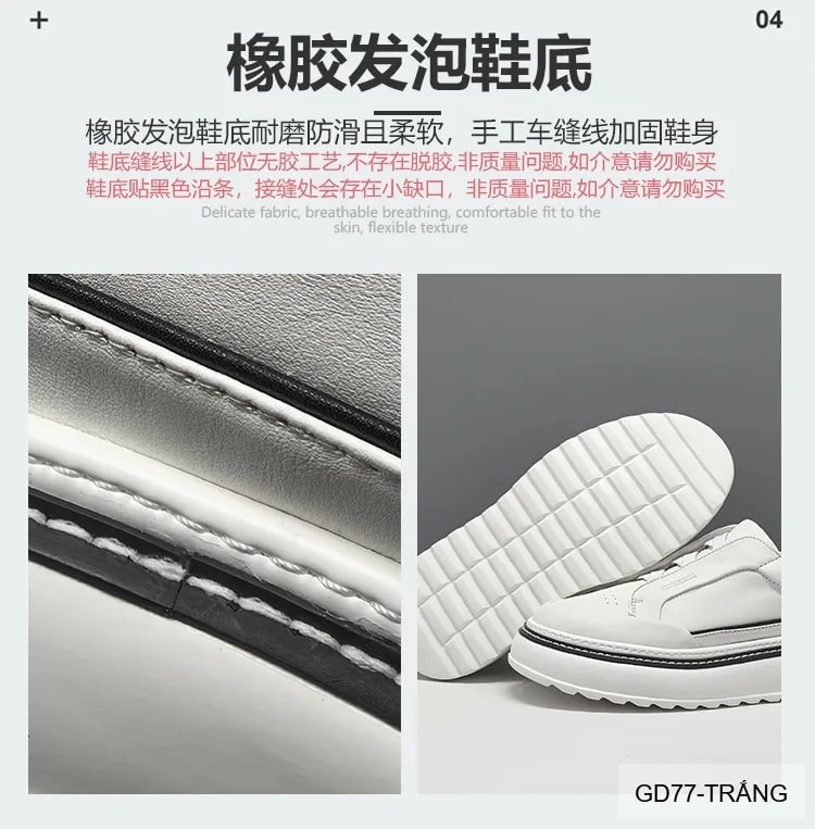 GD77 - Giày thể thao nam đế dày da bò phong cách Châu Âu thời trang - ảnh 16
