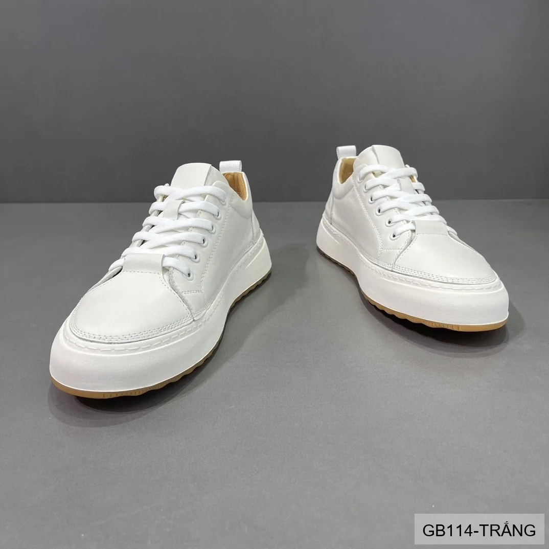 GB114 - Giày thể thao nam da thật đế trắng phong cách thời trang, phối đồ dễ dàng - ảnh 3