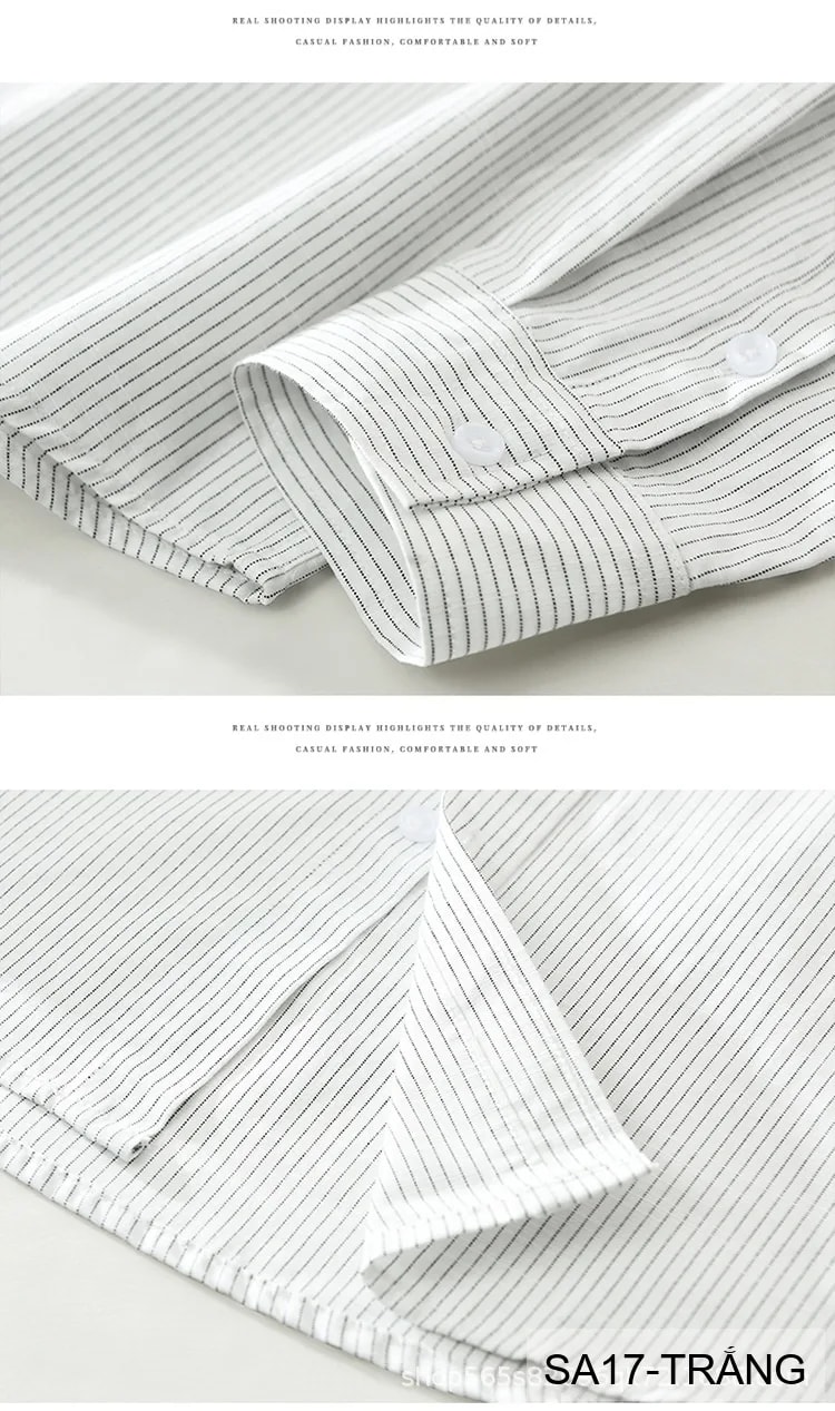 SA17 - Áo sơ mi nam dài tay thêu họa tiết mèo, form rộng, chất cotton 100%, phối sọc thời thượng - ảnh 7