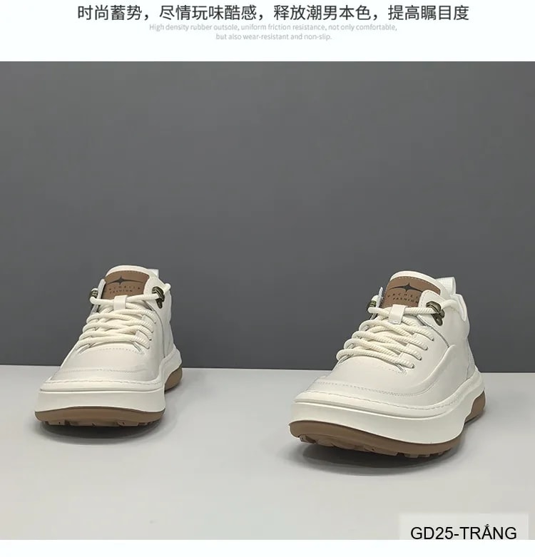 GD25 - Giày nam da thật kiểu dad shoes, thoáng khí, tăng chiều cao, phối màu trơn sang trọng - ảnh 7