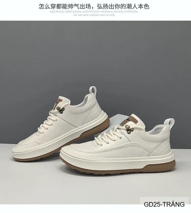 GD25 - Giày nam da thật kiểu dad shoes, thoáng khí, tăng chiều cao, phối màu trơn sang trọng - ảnh 5