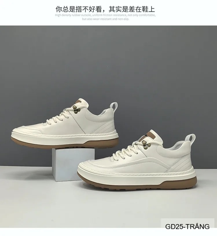 GD25 - Giày nam da thật kiểu dad shoes, thoáng khí, tăng chiều cao, phối màu trơn sang trọng - ảnh 6