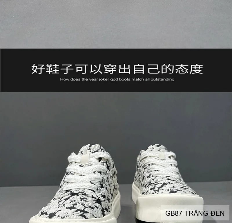 GB87 - Giày vải nam họa tiết hoa, thoáng khí, phong cách streetwear, đế bằng êm chân - ảnh 15