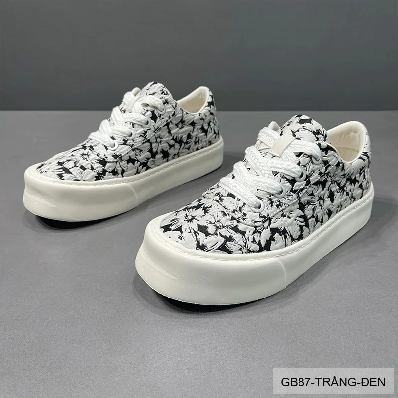 GB87 - Giày vải nam họa tiết hoa, thoáng khí, phong cách streetwear, đế bằng êm chân - ảnh 10