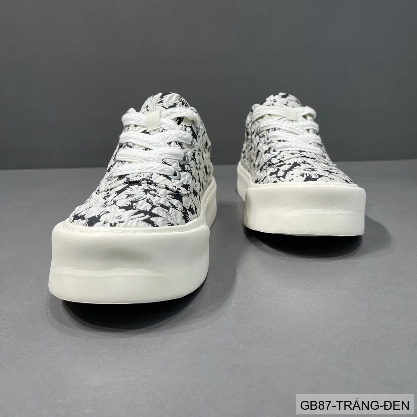 GB87 - Giày vải nam họa tiết hoa, thoáng khí, phong cách streetwear, đế bằng êm chân - ảnh 4